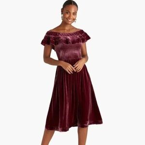 Hill House Akilah Nap Dress In Burgendy Velvet